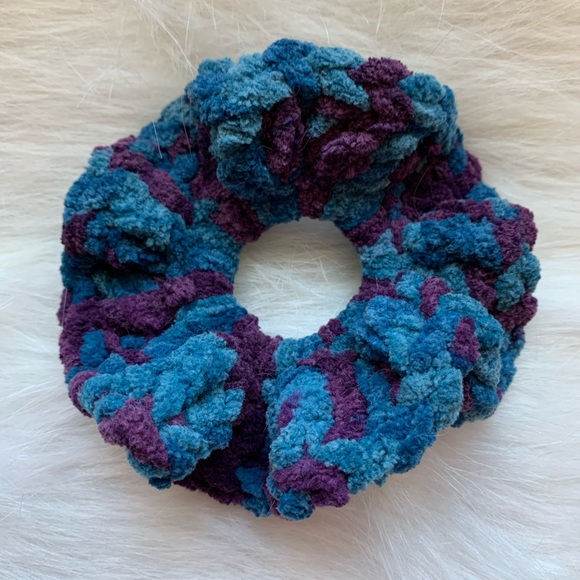 Hand Crafted Accessories - BOGO crocheted chenille velvet hair scrunchie
